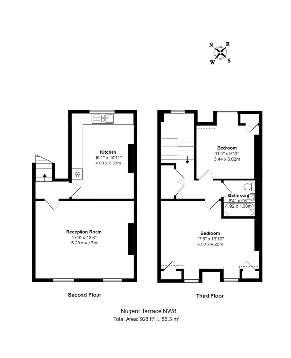 Floorplan for Nugent Terrace, St Johns Wood, NW8
