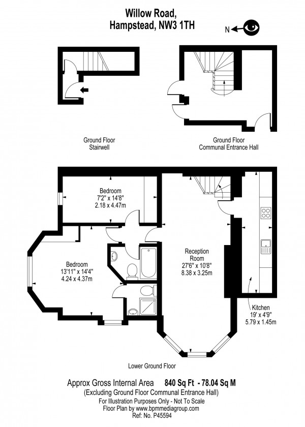 Floorplan for Willow Road, Hampstead NW3
