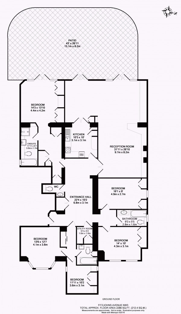 Floorplan for Fitzjohns Avenue, Belsize Park NW3