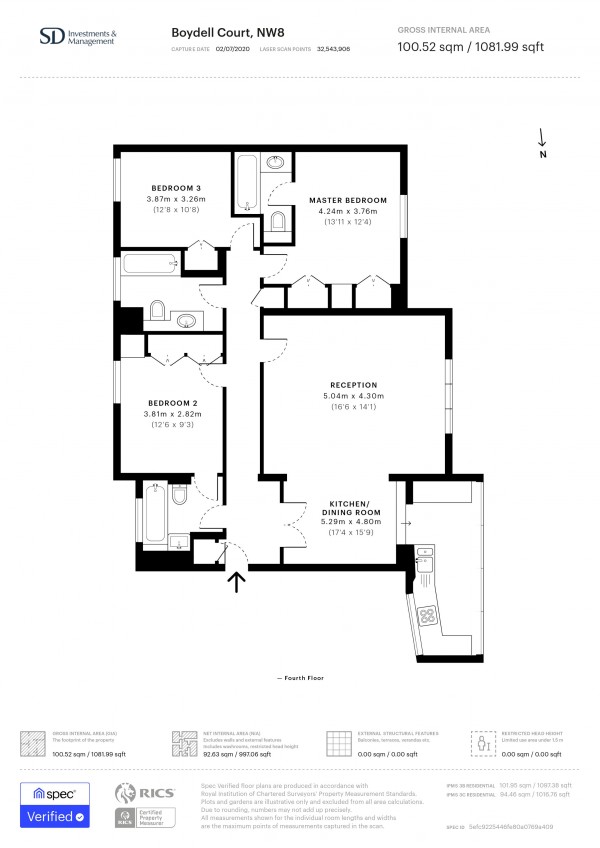 Floorplan for Boydell Court, St Johns Wood NW8