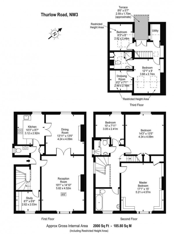 Floorplan for Thurlow Road, Hampstead NW3