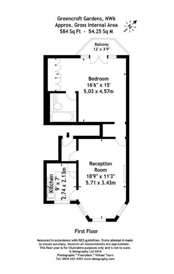 Floorplan for Greencroft Gardens, South Hampstead NW6