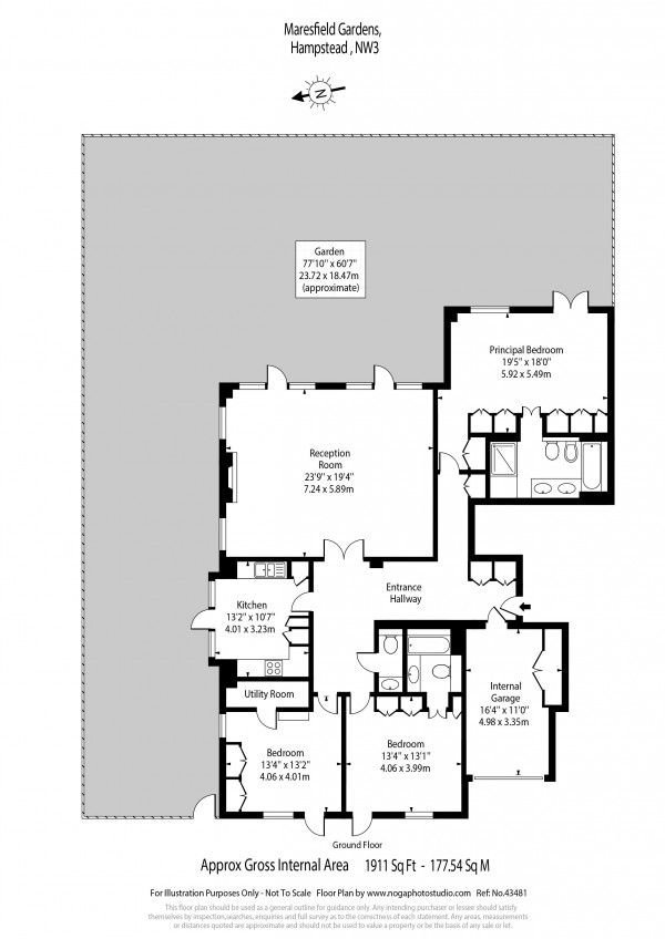 Floorplan for Maresfield Gardens, Hampstead NW3