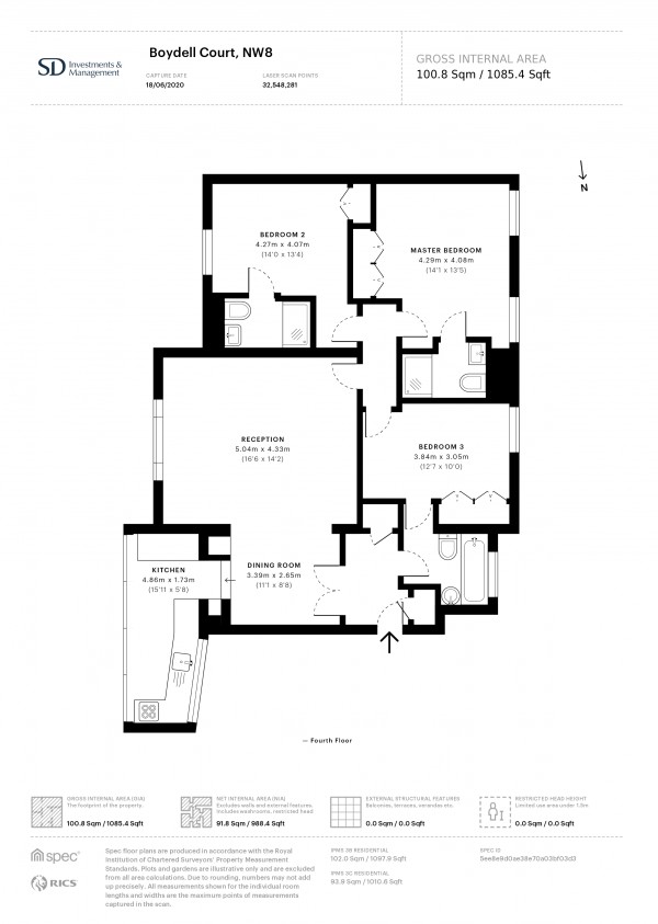 Floorplan for Boydell Court, St John's Wood NW8