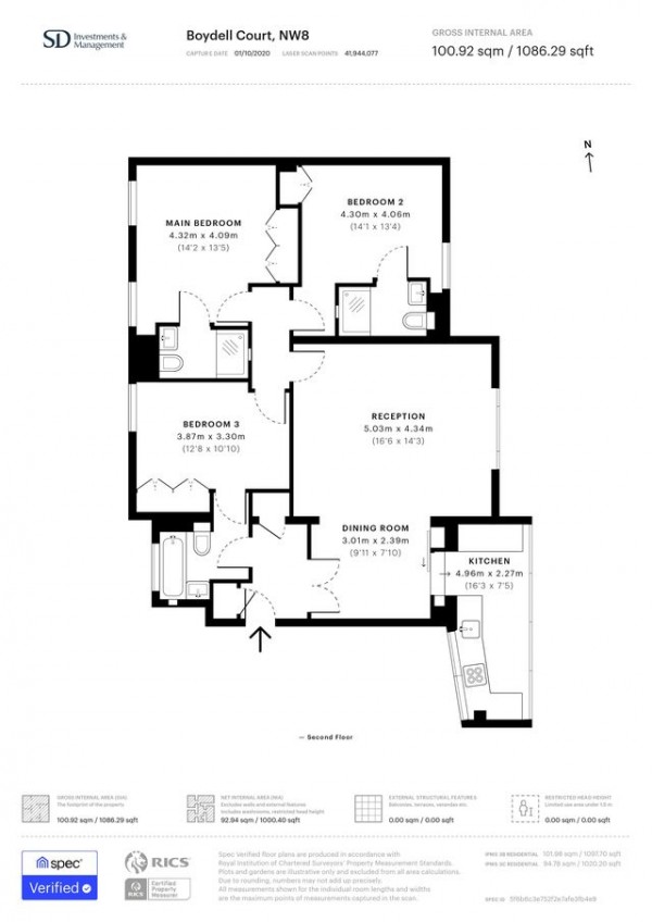 Floorplan for Boydell Court, St John's Wood NW8