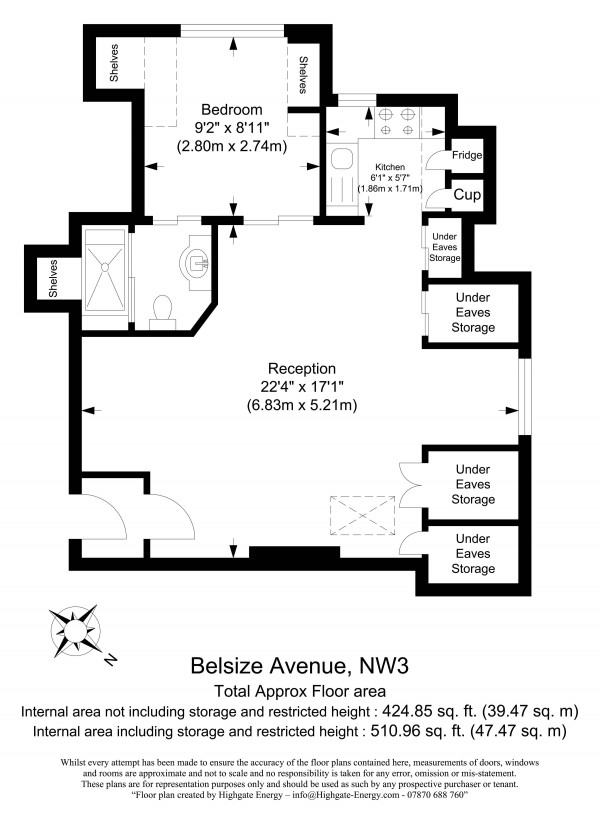 Floorplan for Belsize Avenue, Belsize Park NW3