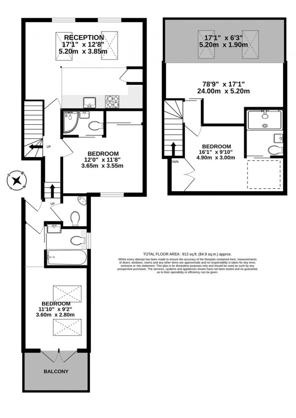 Floorplan for Sumatra Road, West Hampstead NW6